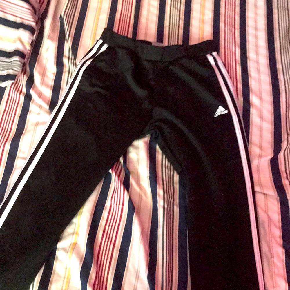 Black and white Adidas pants leggings